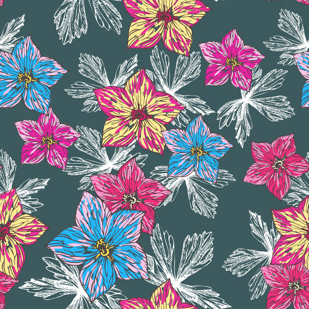Seamless pattern with flowers - Vektor, Bild