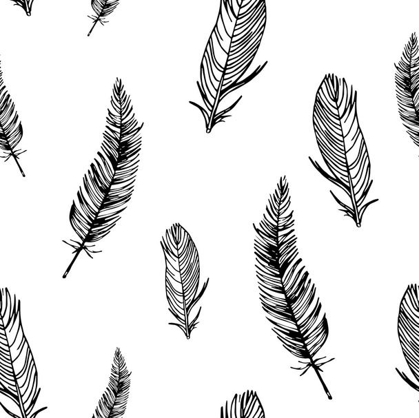 Seamless pattern with feathers - Vektor, kép