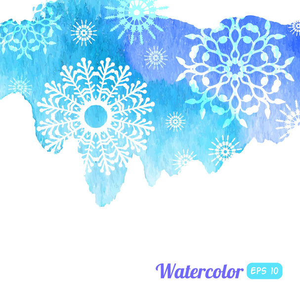 Background with abstract stains and snowflakes - Vetor, Imagem