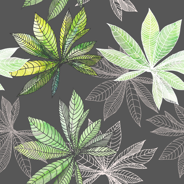 Seamless pattern with leaves - Vecteur, image