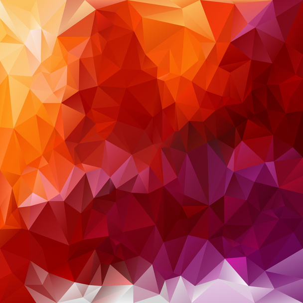 Vektorové polygonální pozadí - trojúhelníkový design v ohnivé barvy - červená, růžová, fialová, fialová, oranžová, žlutá - Vektor, obrázek