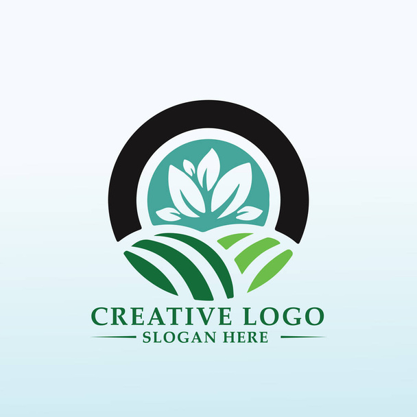 подходящий логотип для инновационного производства органических овощей - Вектор,изображение