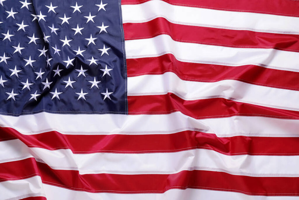 National flag of USA as background, closeup - Foto, Imagem
