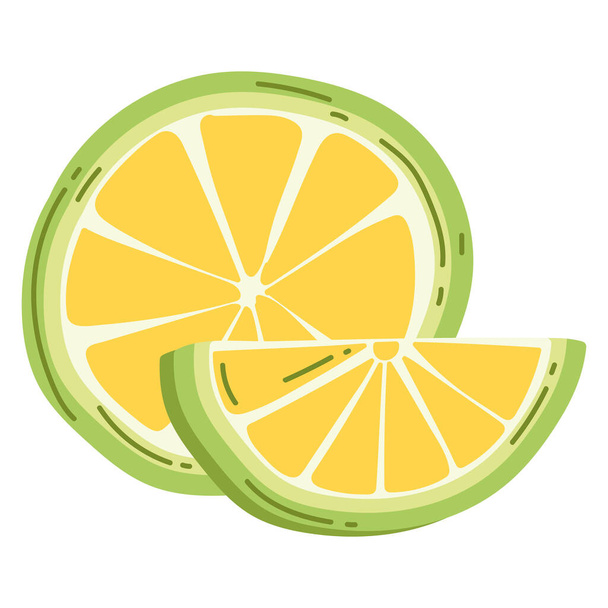 slice lemon fruit isolated icon design - Vector, Image