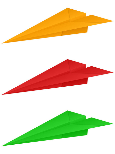 Paper airplane set on a white background. Vector illustration. - Vektori, kuva