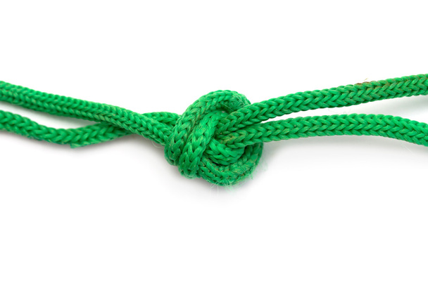 Green rope closeup on white background - Foto, imagen