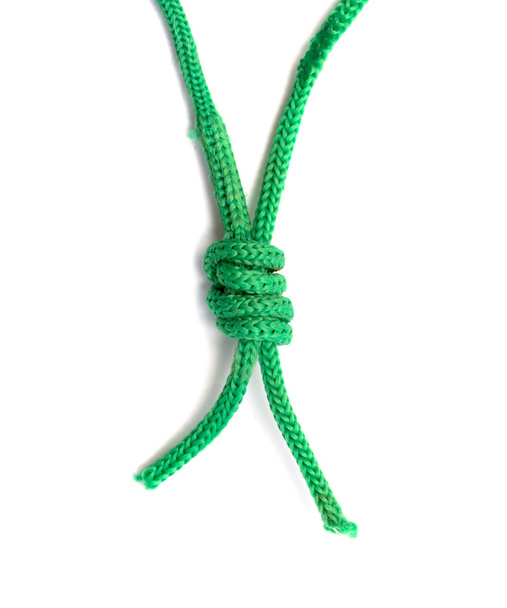 Green rope closeup on white background - Foto, imagen