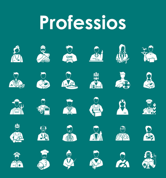 Set of professions simple icons - Vector, Image