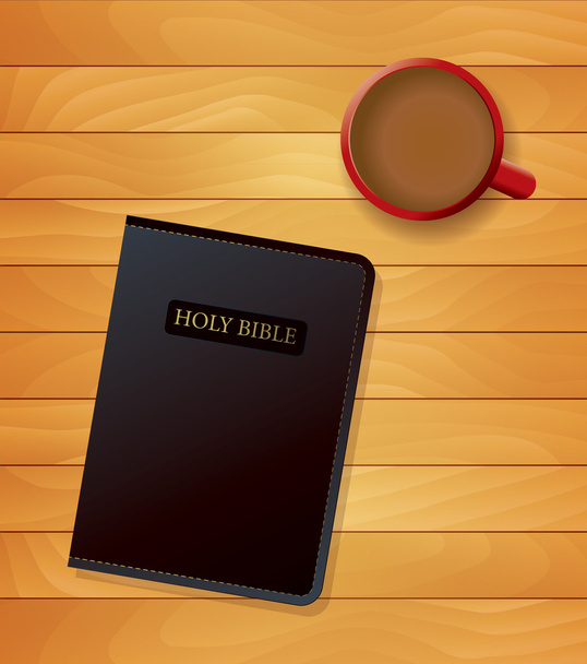 Bible et café Illustration conceptuelle dévotionnelle
 - Vecteur, image