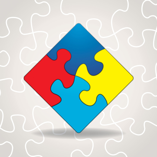 Autismo Conciencia Puzzle Piezas Ilustración
 - Vector, Imagen
