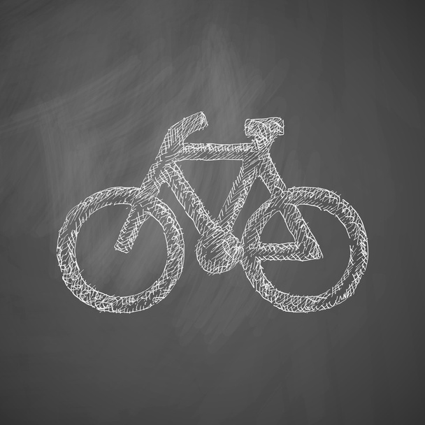 Піктограма велосипеда на крейдяній дошці
 - Вектор, зображення