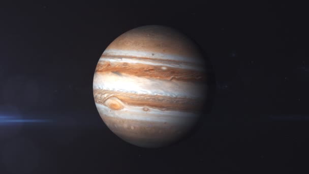 Планета Юпітер обертається в космосі - Кадри, відео