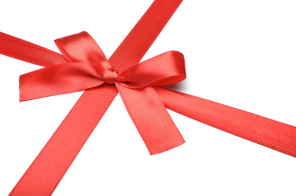 Shiny red satin ribbon - Фото, изображение