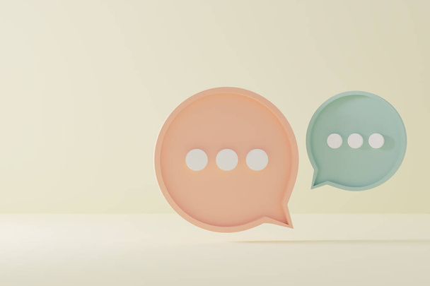 Chat icon on pastel abstract background. Communication and social concept. - Valokuva, kuva