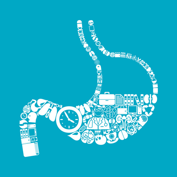 Icono de estómago en forma de
 - Vector, Imagen