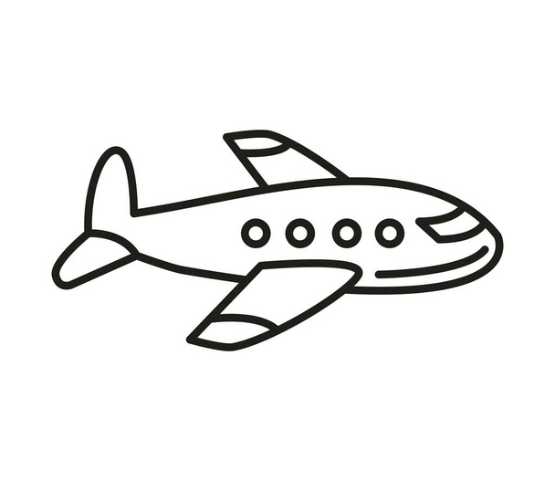 repülőgép közlekedési vonal elszigetelt ikon - Vektor, kép