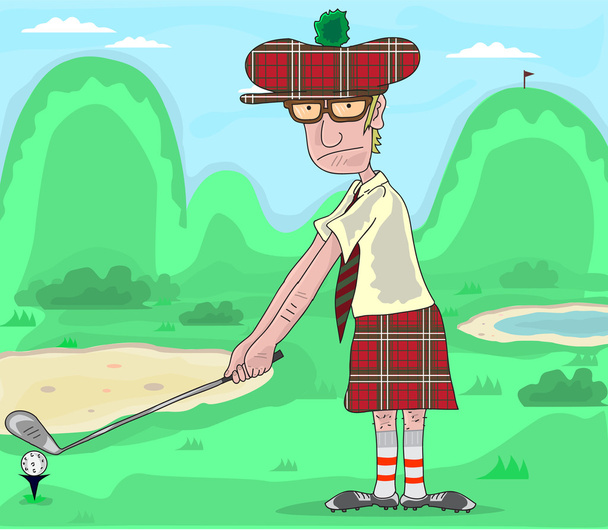 Man playing golf illustration - Вектор, зображення