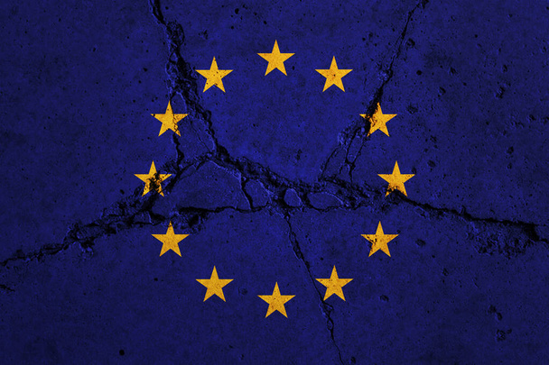 European Union flag over blue background  - Фото, зображення