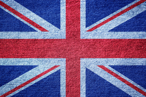 Bandera del Reino Unido sobre fondo de pared, estilo grunge - Foto, imagen