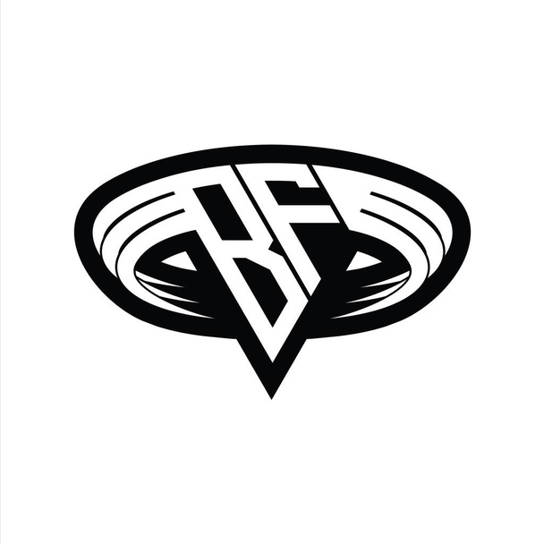 BF Logo monogram betű háromszög alakú szelet elszigetelt vázlat tervezési sablon - Fotó, kép