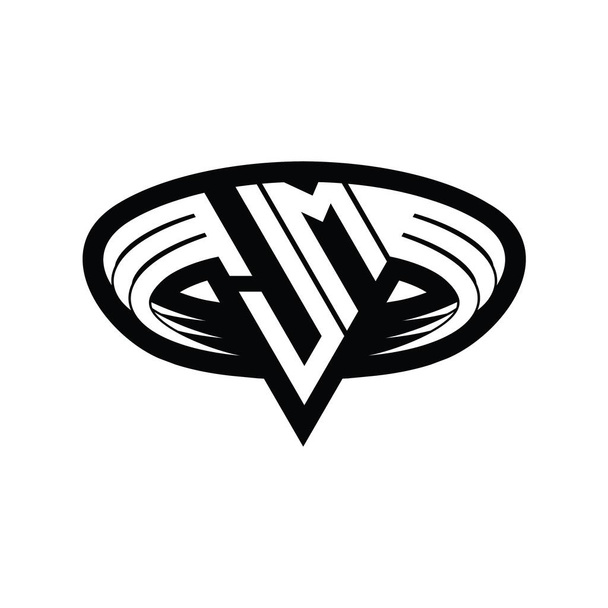 JM Logo monogram brief met driehoek vorm plak geïsoleerd ontwerp template - Foto, afbeelding