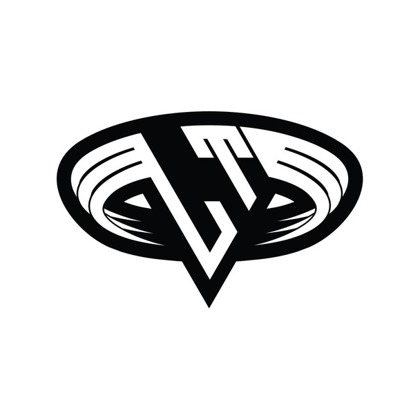 LT Logo lettre monogramme avec triangle forme tranche isolée contour modèle de conception - Photo, image