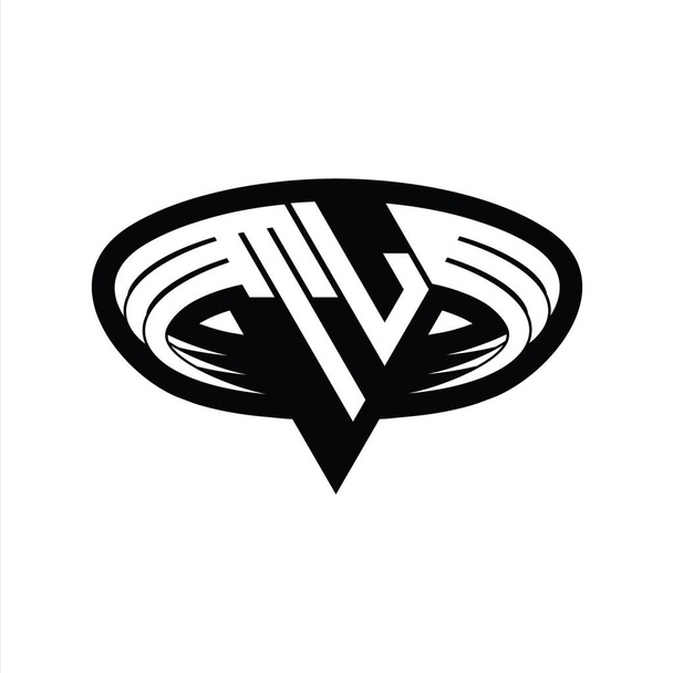 TL Logo monogrammi kirjain kolmion muotoinen viipale eristetty ääriviivat suunnittelu malli - Valokuva, kuva