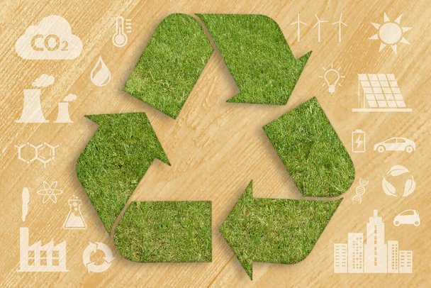 οικολογικό σήμα ανακύκλωσης φιλικό προς το περιβάλλον - Φωτογραφία, εικόνα