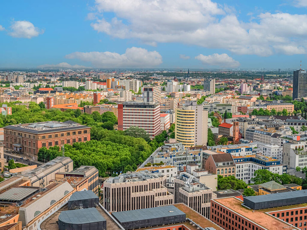 Berlin,Germany 15 june 2021. Aerial view of Berlin skyline at the center of the city - Photo, Image