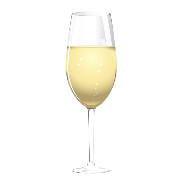 Copa de champán, aislada sobre un blanco
 - Vector, imagen