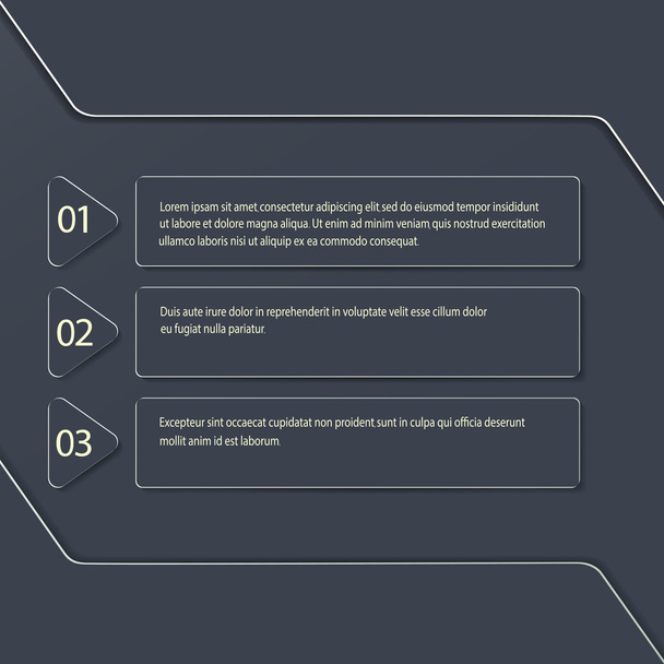 Modern vector infographic in dark background . Can be used for web design , workflow - Vector, Image
