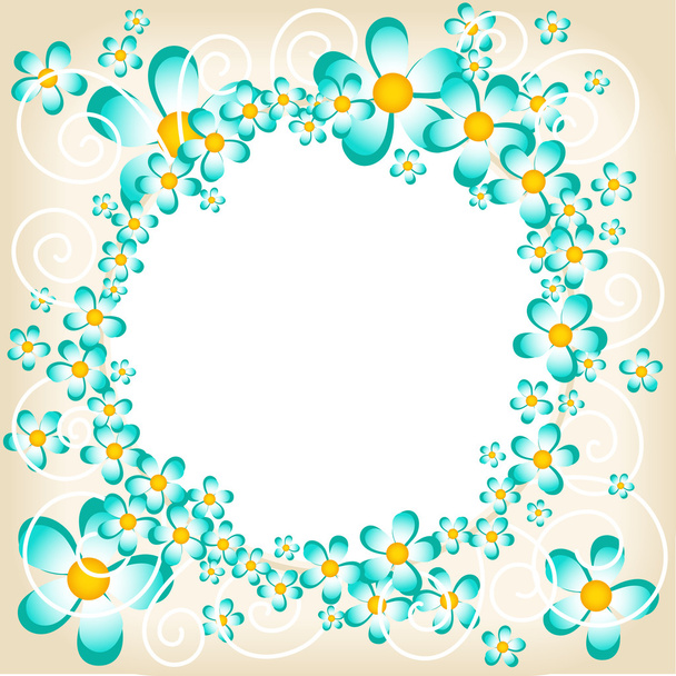 Bleu printemps fleurs cadre
 - Vecteur, image