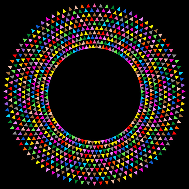 Colorful round frame with triangles - Vektor, kép