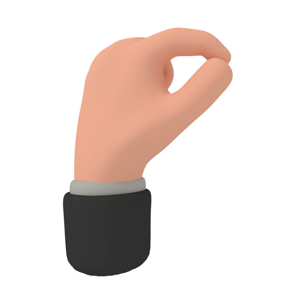 Illustration 3D de la pose de la main pincée - Photo, image
