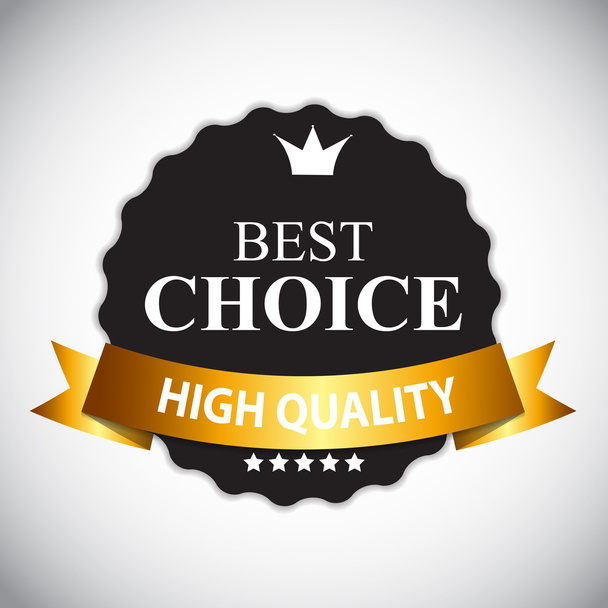 Best Choice Label with Ribbon Vector Illustration - Wektor, obraz
