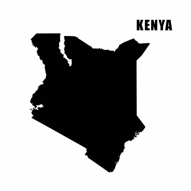 Vektorillustration der Übersichtskarte von Kenia. Detaillierte Grenzkarte. Silhouette einer Landkarte isoliert auf weißem Hintergrund. Karte für infografische und geografische Informationen. - Vektor, Bild