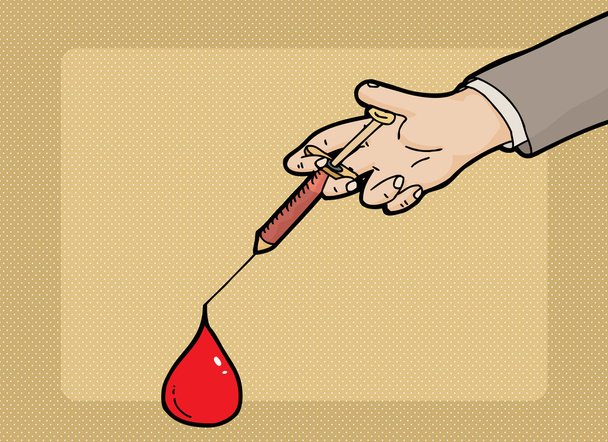 kropli krwi i strzykawki - Wektor, obraz