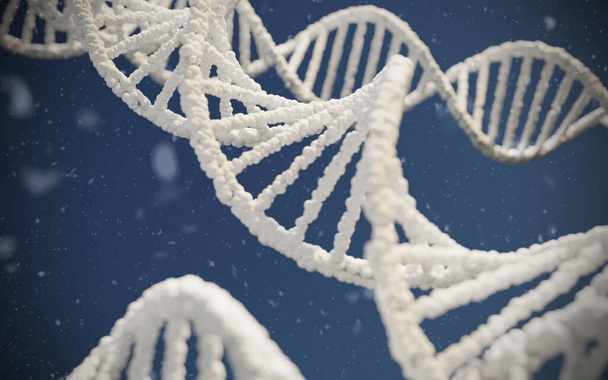 Κοντινό πλάνο της δομής ανθρώπινου DNA της έλικα στο πλάσμα. Ιατρική επιστήμη, γενετική βιοτεχνολογία, χημεία βιολογία, και γονιδιακά κύτταρα έννοια. 3D εικονογράφηση  - Φωτογραφία, εικόνα