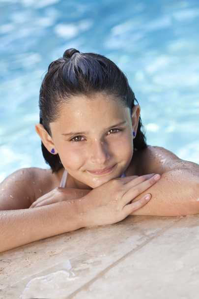 Happy Girl Child In Swimming Pool - Foto, Bild