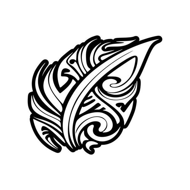 Monochrome Polynesian tattoo art. Vector illustration - Wektor, obraz