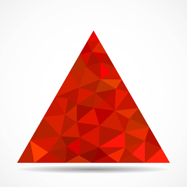 Red triangle with triangles on white background. Geometric logo - Vector, Image