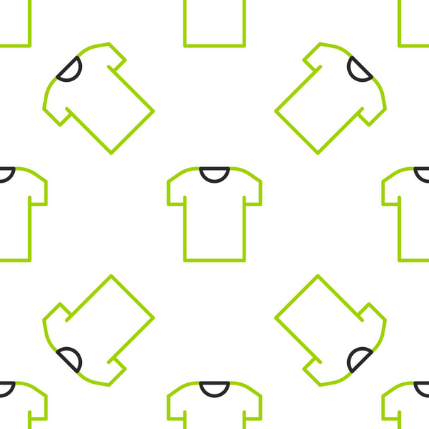 Line T-shirt icon isolated seamless pattern on white background.  Vector - Vetor, Imagem