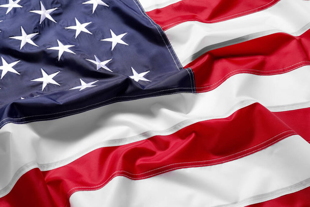 National flag of USA as background, closeup - Fotó, kép