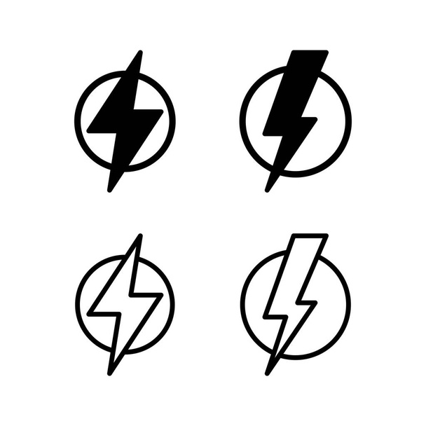 Icono del rayo ilustración vectorial. signo eléctrico y símbolo. icono de poder. señal de energía - Vector, imagen