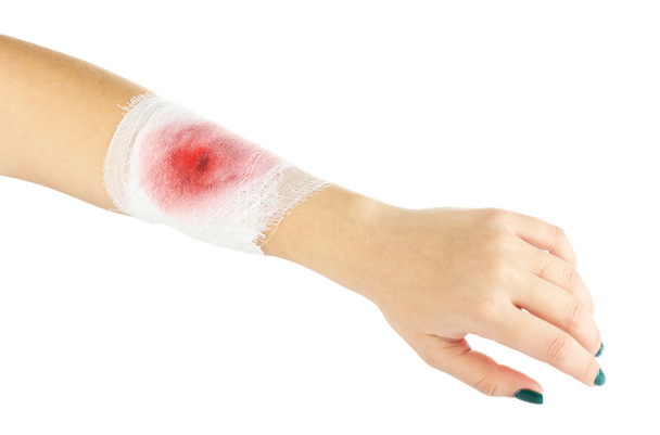 Wounded hand with bandage - Photo, image
