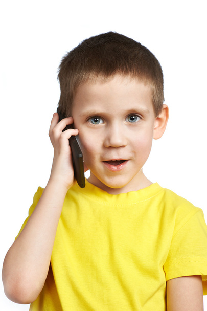 Little boy talking on phone - Фото, изображение
