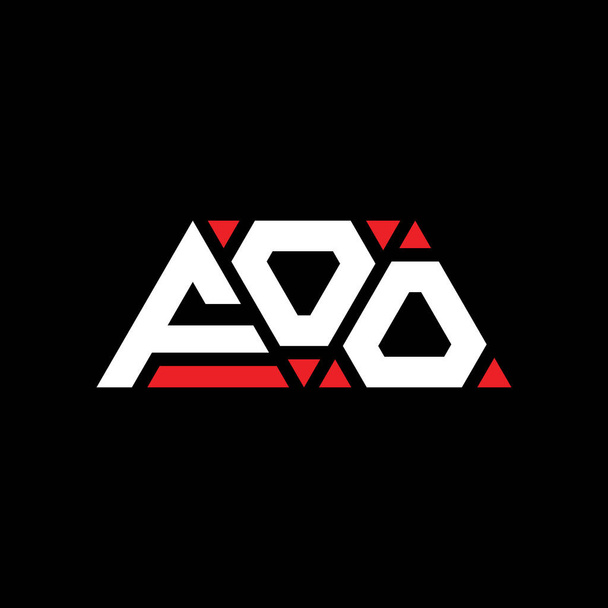 Návrh trojúhelníkového písmene FOO s trojúhelníkovým tvarem. FOO trojúhelník logo design monogram. Šablona vektorového loga FOO trojúhelníku s červenou barvou. Trojúhelníkové logo FOO Jednoduché, elegantní a luxusní logo. FOO - Vektor, obrázek