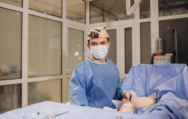 doctor in the operating room for surgical venous vascular surgery clinic. - Photo, Image