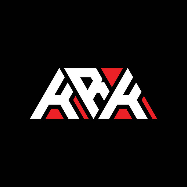 Трикутниковий дизайн літер KRK з формою трикутника. KRK Трикутник фірмовий дизайн монограми. КРК трикутник векторний логотип шаблон з червоним кольором. Трикутний логотип KRK Простий, Elegant і Luxurious Logo. КРК - Вектор, зображення