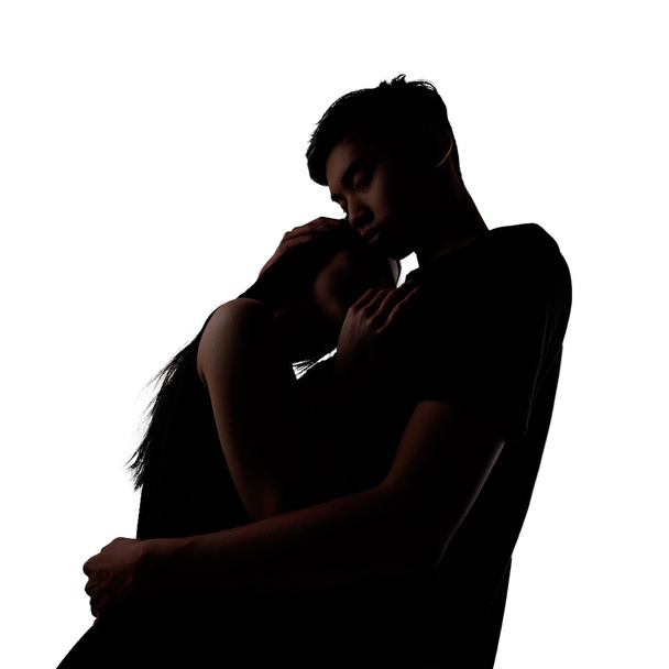 Silhouettes of two lovers - Photo, Image
